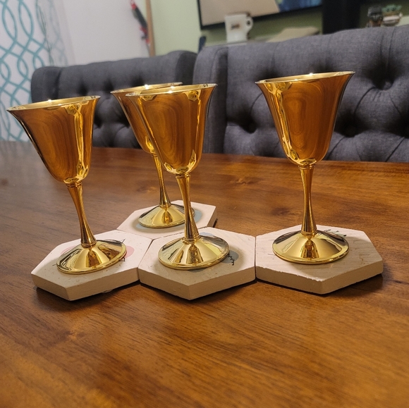 COPY - Amazing MCM retro vintage Silverplate Bologna Italy gold goblet - Picture 6 of 6